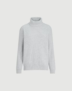 Cashmere English rib sweater Light Grey Woman - Brunello Cucinelli