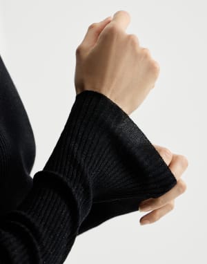 Cashmere and silk Sparkling sweater Black Woman - Brunello Cucinelli