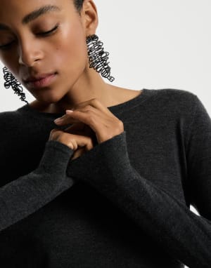 Джемпер из кашемира и шелка Антрацит Женщина - Brunello Cucinelli