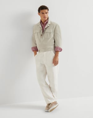 Reversed calfskin sneakers Beige Man - Brunello Cucinelli