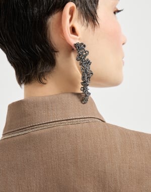 牛仔布效果斜纹织物外套 沙漠黄 女款 - Brunello Cucinelli