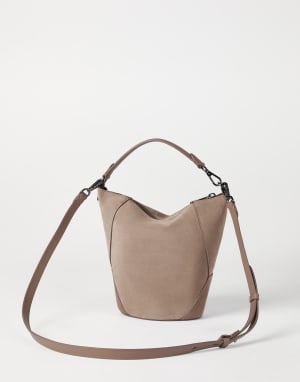 Sac seau BC Duo en daim Marron Clair Femme - Brunello Cucinelli