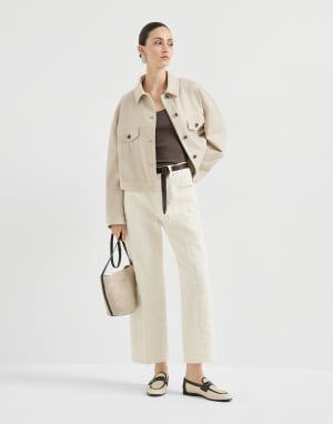 Ribbed jersey top Brown Woman - Brunello Cucinelli