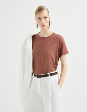 Cashmere and silk lightweight sweater Firebrick Woman - Brunello Cucinelli