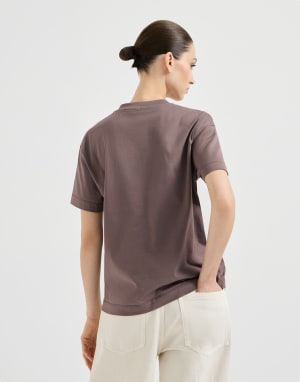 Cotton jersey T-shirt Brown Woman - Brunello Cucinelli