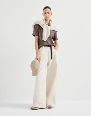 Cotton jersey T-shirt Brown Woman - Brunello Cucinelli