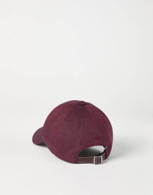 Casquette Baseball motif chevrons Rouge Cerise Homme - Brunello Cucinelli