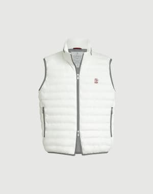 无袖尼龙面料羽绒服 灰白色 男款 - Brunello Cucinelli