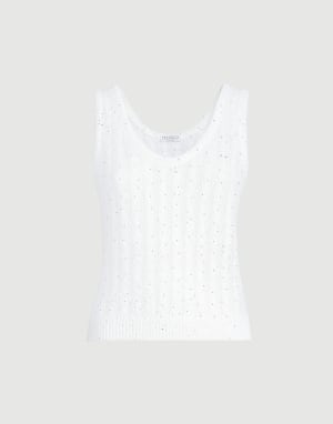 Dazzling cable top White Woman - Brunello Cucinelli