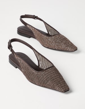Leather slingback flats Brown Woman - Brunello Cucinelli
