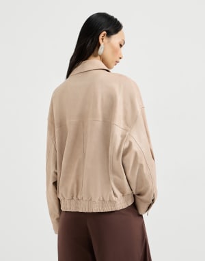 Vêtement d’extérieur en nappa Glossy Beige Femme - Brunello Cucinelli