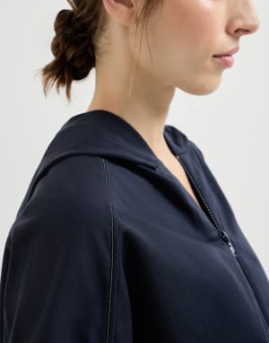 Oberteil aus leichtem Sweatstoff Blau Damen - Brunello Cucinelli