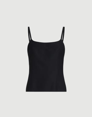 Fluid twill top with monili Black Woman - Brunello Cucinelli