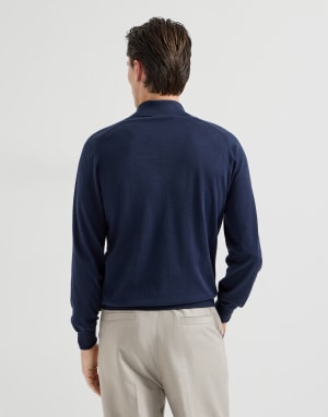 Polo-style sweater Navy Blue Man - Brunello Cucinelli