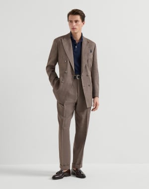 Rib knit polo Navy Blue Man - Brunello Cucinelli