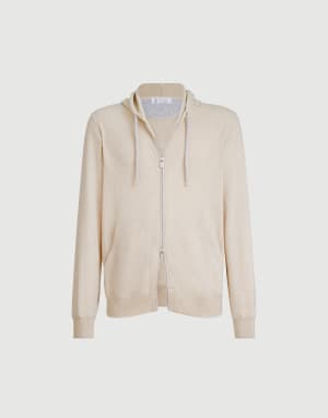 Cardigan style sweat-shirt en cachemire Sable Homme - Brunello Cucinelli