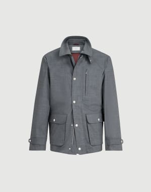 Bonded fresco field jacket Grey Man - Brunello Cucinelli