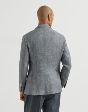 Hopsack deconstructed blazer Medium Grey Man - Brunello Cucinelli