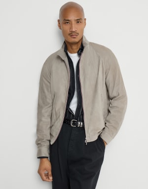 Куртка из замши Хаки Мужчина - Brunello Cucinelli