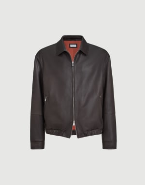 纳帕皮短夹克 巧克力色 男款 - Brunello Cucinelli