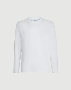 Camiseta en punto de algodón Blanco Hombre - Brunello Cucinelli