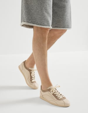 Calfskin and suede sneakers Butter Man - Brunello Cucinelli