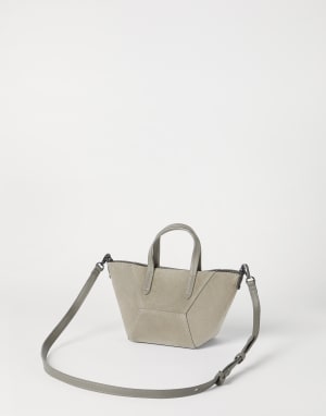 BC Duo Mini-Tasche aus Veloursleder Kaki Damen - Brunello Cucinelli