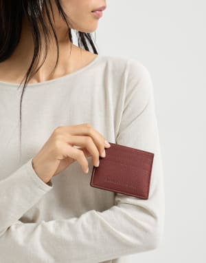 Portacarte in vitello Rosso Mattone Donna - Brunello Cucinelli