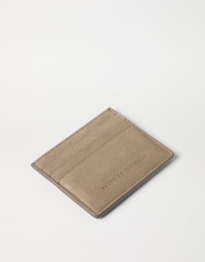 Suede card case Beige Woman - Brunello Cucinelli