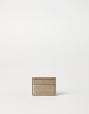 Suede card case Beige Woman - Brunello Cucinelli