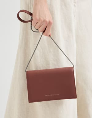 Calfskin wallet with monili Firebrick Woman - Brunello Cucinelli