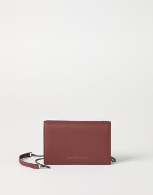 Calfskin wallet with monili Firebrick Woman - Brunello Cucinelli