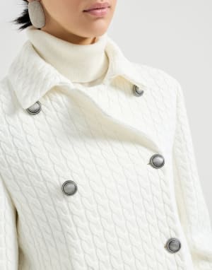 Cable knit blazer White Woman - Brunello Cucinelli