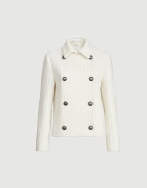 Cable knit blazer White Woman - Brunello Cucinelli