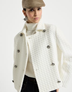Cable knit blazer White Woman - Brunello Cucinelli