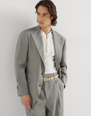 Gabardine blazer Khaki Man - Brunello Cucinelli