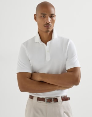 Polo with shirt collar White Man - Brunello Cucinelli