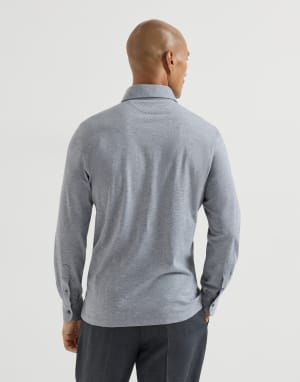 Polo with shirt collar Medium Grey Man - Brunello Cucinelli