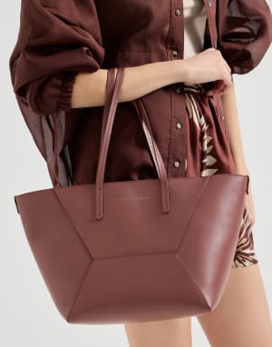 BC Duo 小牛皮小号购物包 砖红色 女款 - Brunello Cucinelli