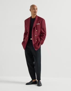 Camiseta cuello redondo en punto de algodón Negro Hombre - Brunello Cucinelli