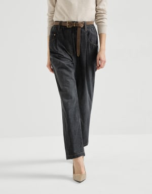 Five-pocket trousers Dark Grey Woman - Brunello Cucinelli