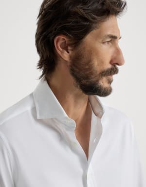 Chemise à col français Blanc Homme - Brunello Cucinelli