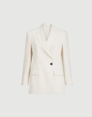 Couture twill blazer Milk Woman - Brunello Cucinelli