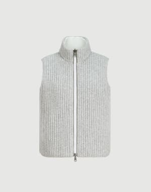 Cashmere down vest Light Grey Woman - Brunello Cucinelli