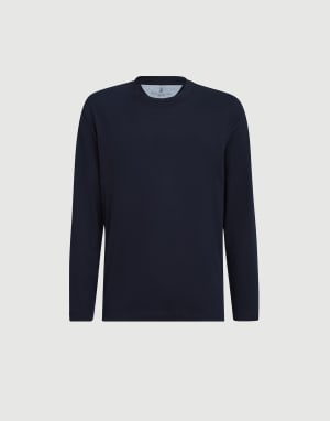Cotton jersey T-shirt Navy Blue Man - Brunello Cucinelli