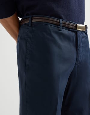 Hose aus Komfort-Gabardine Navy-Blau Herren - Brunello Cucinelli