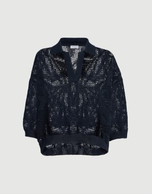 Dazzling water lilies polo Blue Woman - Brunello Cucinelli