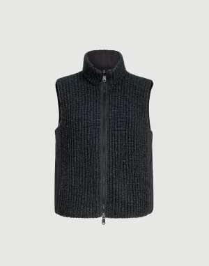 Cashmere down vest Lignite Grey Woman - Brunello Cucinelli