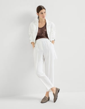 Mocasines de piel Sparkling Net Marrón Claro Mujer - Brunello Cucinelli