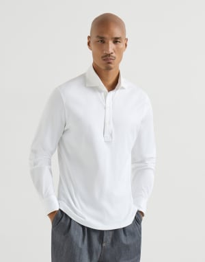 Polo with shirt collar White Man - Brunello Cucinelli